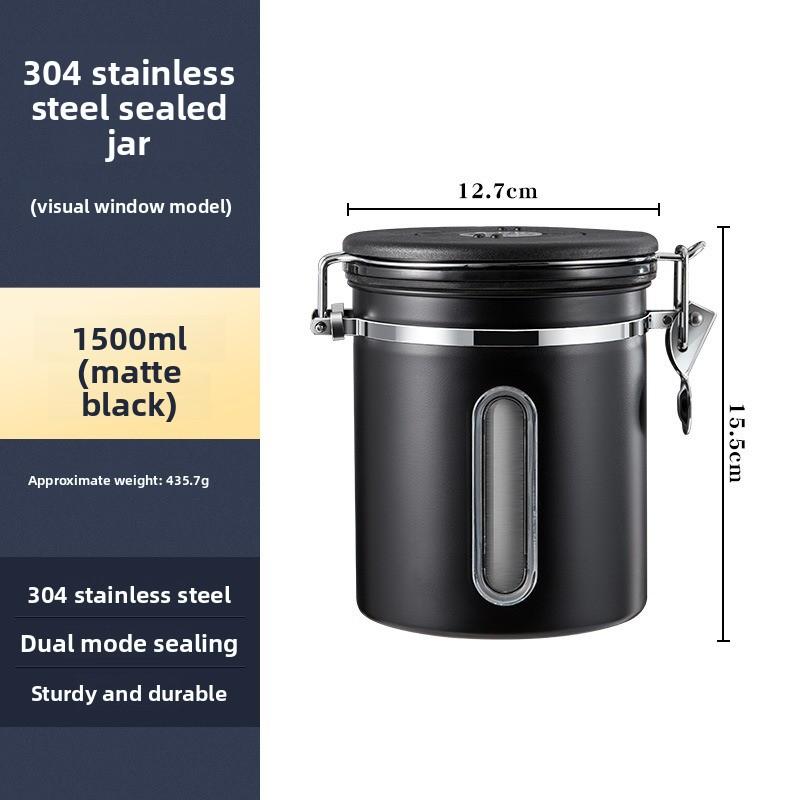 Visible Coffee Bean Storage Container Coffee Powder Sealed Container Storage with One-way Exhaust Coffee Storage Tank Coffee Beans Storage