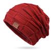 9875 Autumn/Winter Fleece-Lined Multi-Color Wool Knit Pullover Hat - Cozy Fashion for Women