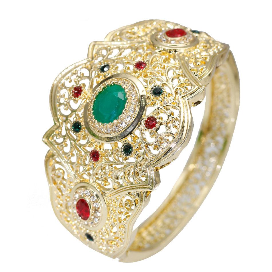 Fashion Gold Color Bangle Bracelet For Women Bride Wedding Jewelry Festival Gifts