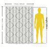 Fashionable Floral Shower Curtain With Modern Patterns For Bathroom Decor White Beige Colors Available!