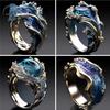 Women Fashion Wave Open Ring Adjustable Cubic Zirconia Rhinestone Party Jewelry Creative Unique Handmade Gift Idea For Her Daily