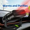 Aquecedor de Carro Portátil de Modo Duplo 12V 24V Aquecimento Rápido Desembaçador Desembaçador Anti Nevoeiro Secador Secador Ventilador Automático Ajustável 360°