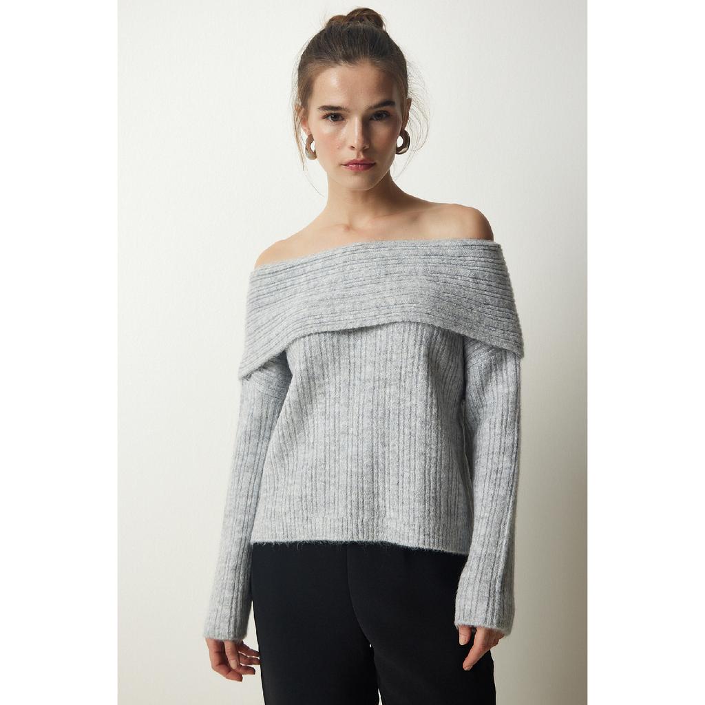 Pulover tricot cu guler Madonna roșu de damă Pf00049