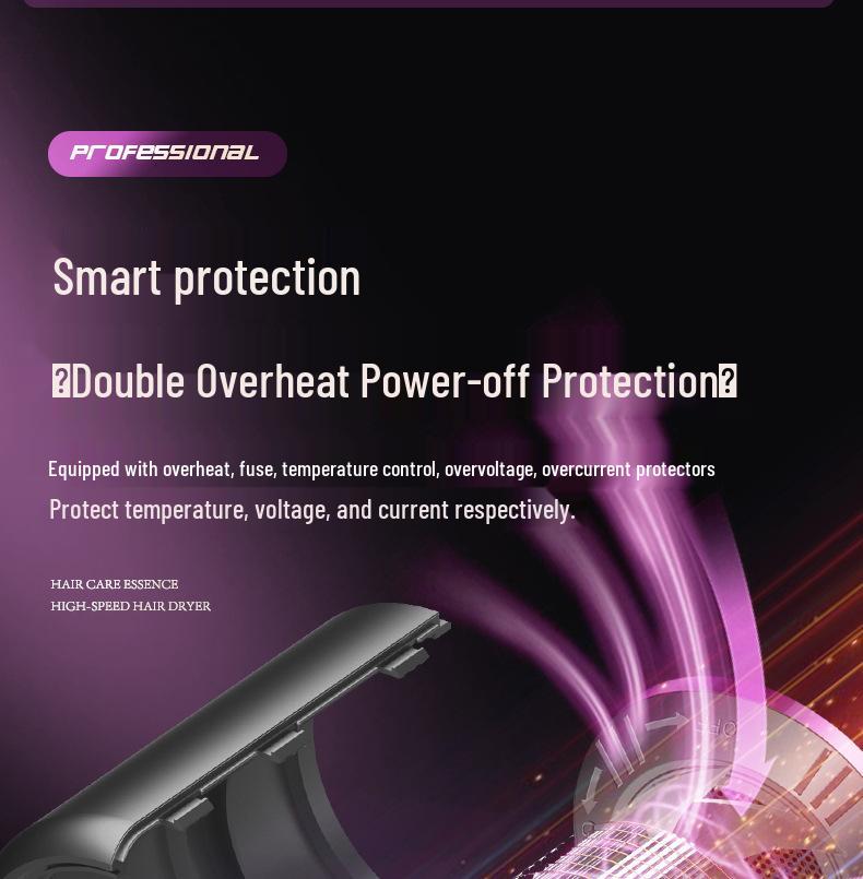 High-Power Silent Hair Dryer with Constant Temperature & Negative Ions for Hair Protection