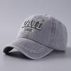 Cappellino da baseball con ricamo tridimensionale di lettera in denim di puro cotone lavato con visiera curva cappellino lotto in stock