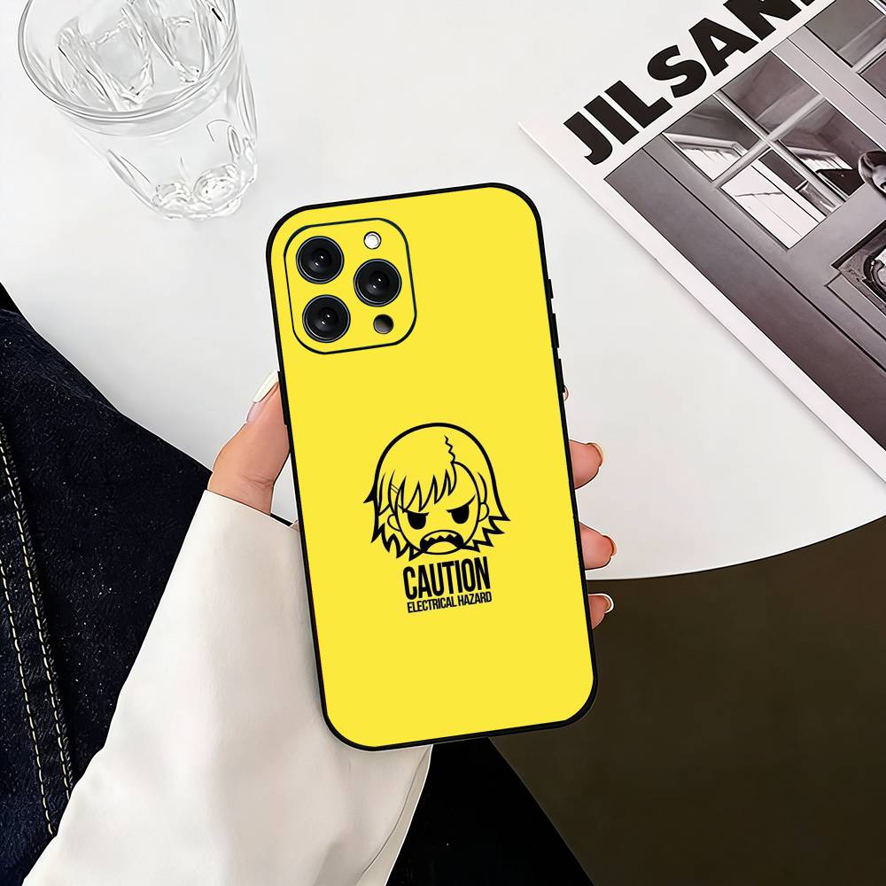 Misaka Mikoto Railgun Electric Warning Style  Phone Case Silicone Soft For IPhone 17 16 15 14 13 12 11 X XR Plus Pro Max Plus