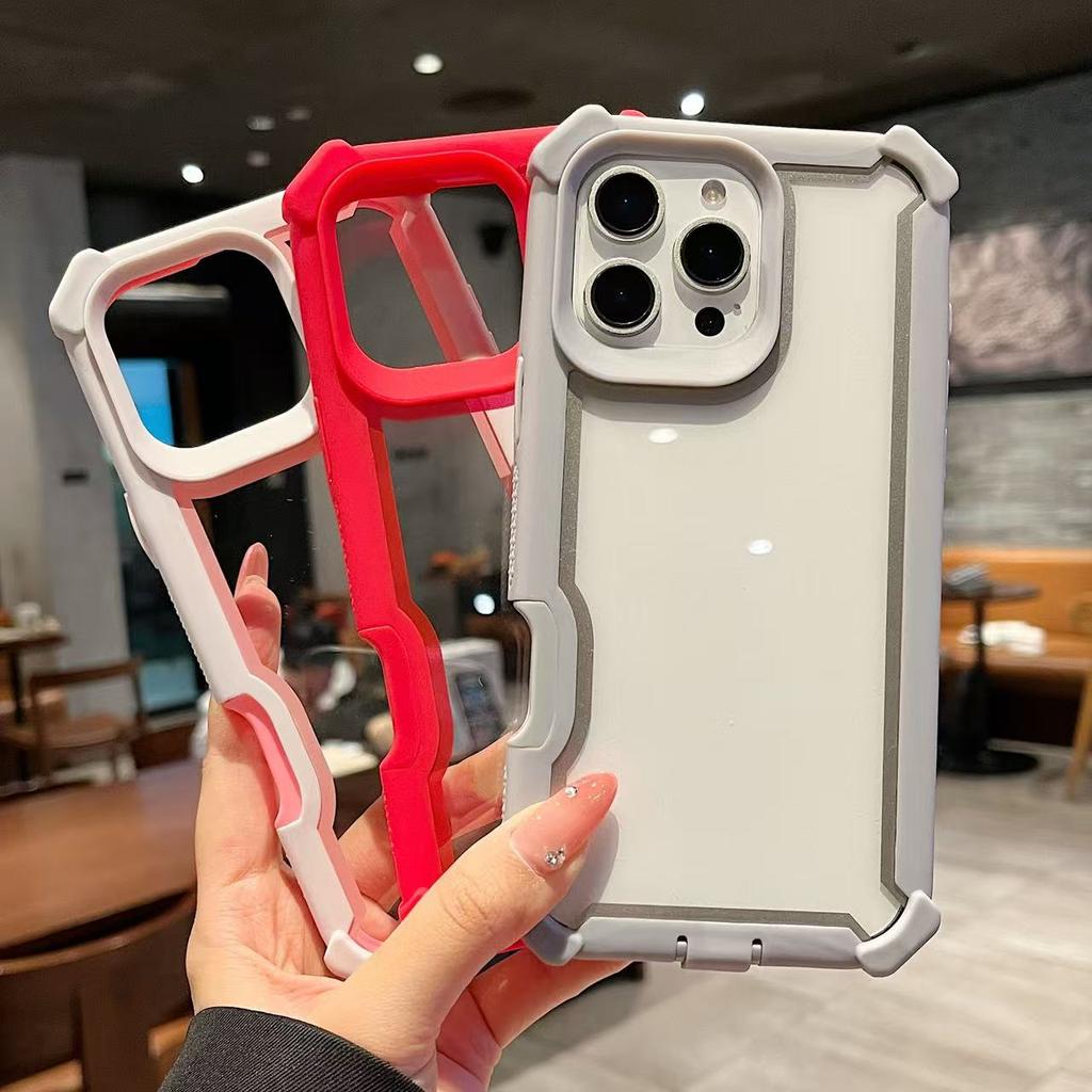 Luxury transparent 2-in-1 sturdy shock resistant protective case for iPhone 16 13 12 14 15 Pro Max Plus wireless charging case