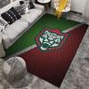 Leopard Emblem On Red Green Carpet Suitable As a Non-slip Mat for the Living Room or Bedroom Sofa