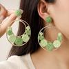 Summer Dopamine Color Stud Earrings Sweet Flower Circle Vacation Wind Earrings Femininity Niche Earrings