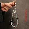 Luxury Crystal Bead Short Lanyard with Clip, Phone Case Keychain Bag Charm, High End Crystal Phone Strap Gift