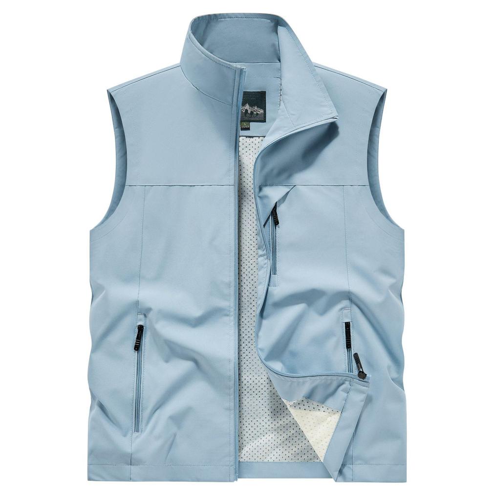 Pánská prodyšná letní outdoorová pracovní a rybářská vesta s více kapsami