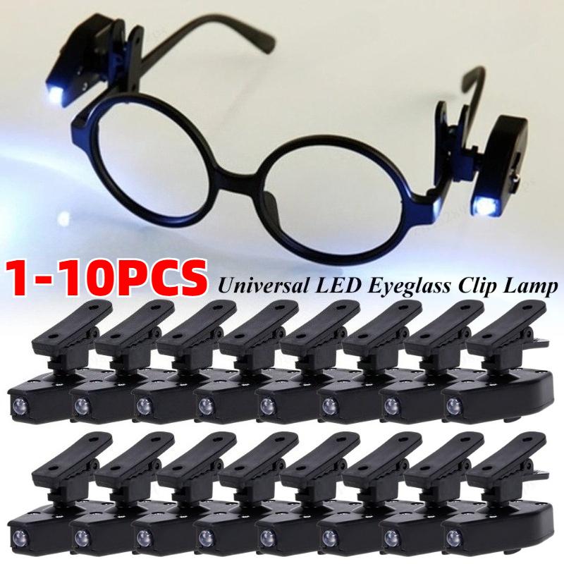 Practical Mini Eyeglass Clip Reading Light Portable Book Lamp Lightweight Universal Clip-On Flashlight for Bedside Night Reading