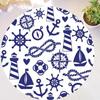 Compass Carpet Non-Slip Doormat Nautical Theme Floor Mat Round Area Rug for Bedroom Living Room Study Playing Room Decor