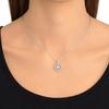 Swarovski Lavender Ring Set With Single Diamond Rhodium Plated Necklace Women necklace 1039065