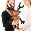 Plush Deer Stuffed Animal Toy - Super Soft Huggable with Big Expressive Eyes, Detailed Black Antlers, Brown Body & Black Limbs