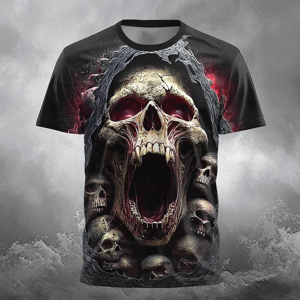 Summer Men's 3D Printed Crew Neck T-Shirt Fashion Versatile Breathable Trend Casual