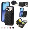Luxury Leather Pattern Mobile Phone Case Wallet for iphone 17promax 16 15/14/13 Card Bag Crossbody Lanyard