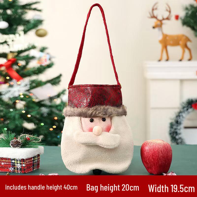 Christmas Gift Bags: Kids' Cartoon Candy & Apple Decor In Santa & Tree Shapes