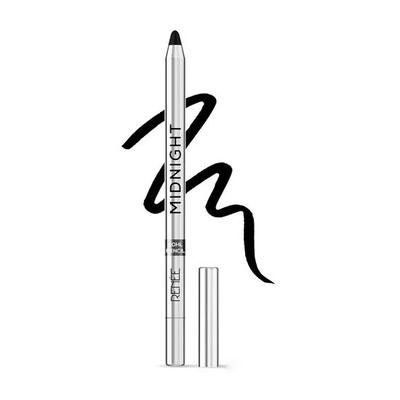 Matita Kohl Midnight RENEE - Kajal anti-sbavature e impermeabile - Lunga tenuta 24 ore - Nero più scuro - Vitamina E, olio d'oliva e olio di ricino - 1,5 g