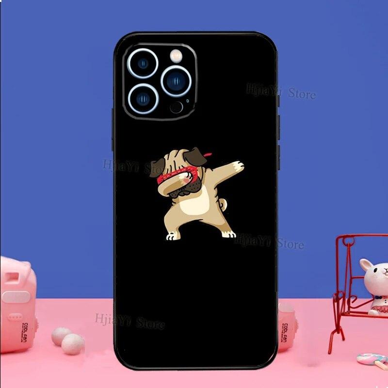 Etui na telefon Mops Pies do iPhone'a Samsung Galaxy Redmi Xiaomi Oppo OnePlus Note SA 7 8 9 10 11 12 13 14 20 21 22 23 53 54 Pro Max Plus Ultra TPU Miękkie