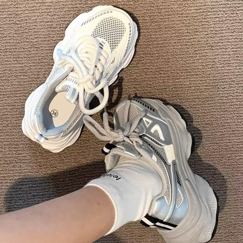 Dad Shoes Women's Shoes New Summer Breathable Versatile Little White Shoes Heightening Platform Casual Sports Shoes
