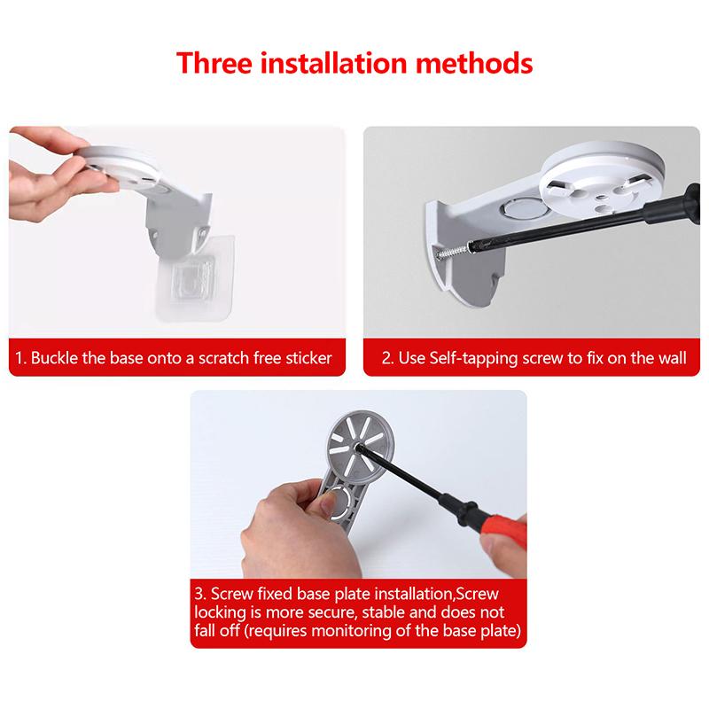 1Set Camera Bracket Nail Free Wall Mount Camera Surveillance Holder W/Glue Base Screw