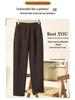 Fleece-Lined High-Waisted Slim-Fit Pants for Mid-Aged & Elderly Women - Trendy Autumn/Winter Outerwear.