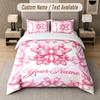 Neon Rainbow Theme Custom Text Or Name 3Pcs Bedding Set 1 Flat Sheet & 2 Pillowcases Personalized Home Bedding