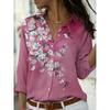 Women's Shirts Ombre Floral Graphic Stylish Casual Long Sleeved Shirts Collar Regular Tops Daily Buttons Women's Clothing