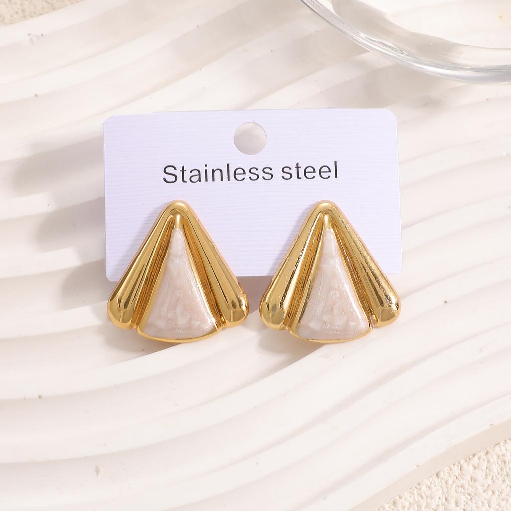 New French retro fashion stainless steel stud earrings ins personalized design earrings ear jewelry