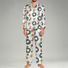 Men's Pajama Set Long Sleeve Button-Down Top and Pants Set for Home Sleepwear