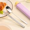 3pcs Portable Cutlery Set 304 Stainless Steel Spoon Chopsticks with Storage Case for Christmas Gift  Cute Outdoor Tableware