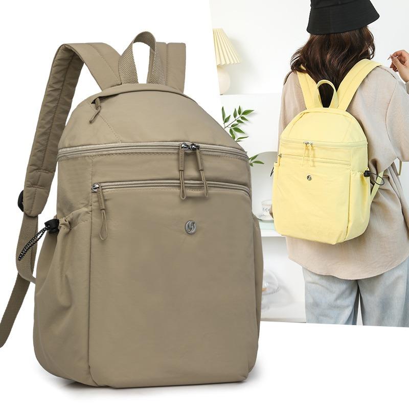 Fashion Women's Bag Summer New Solid Color Backpack Casual Nylon Bag Large Capacity Travel Backpack