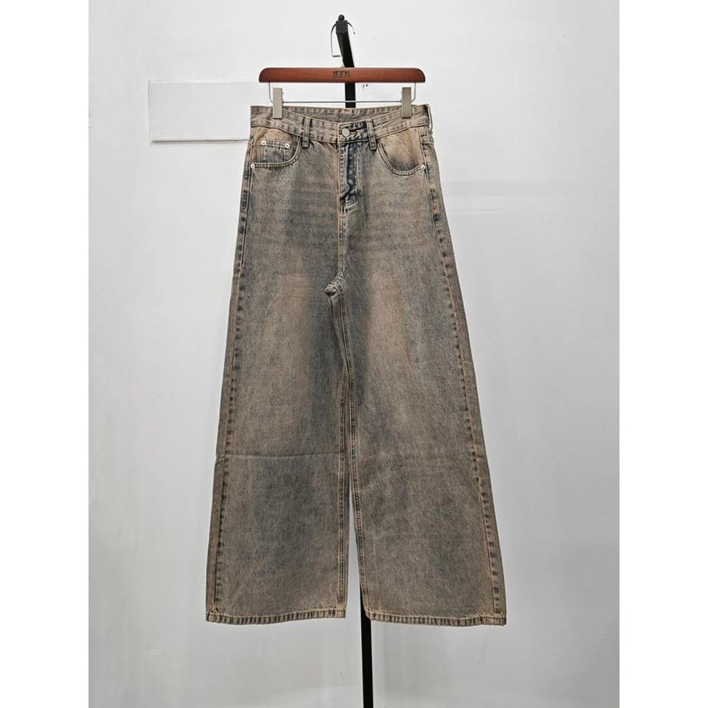STREETRICH Spring Men's Baggy Jeans Worn Out Loose Wide Leg Denim Pants Chic Distressed Streetwear Vintage Male Trousers