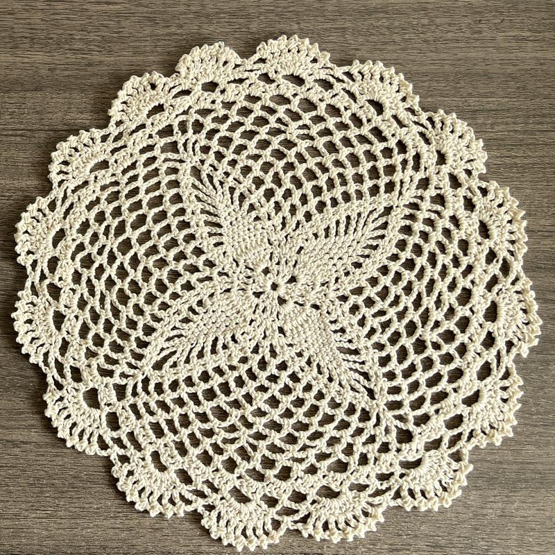 Junwell 6 Delige Set Handgemaakte Haak 100% Katoen Servet Tafelkleed Klassiek Boerderij Kant Doilies Onderzetter Placemat