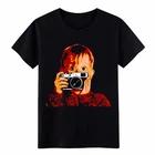 Home Alone Kevin Camera Pop Art Graphic T-Shirt, Funny Christmas Movie Fan Tee 2XL