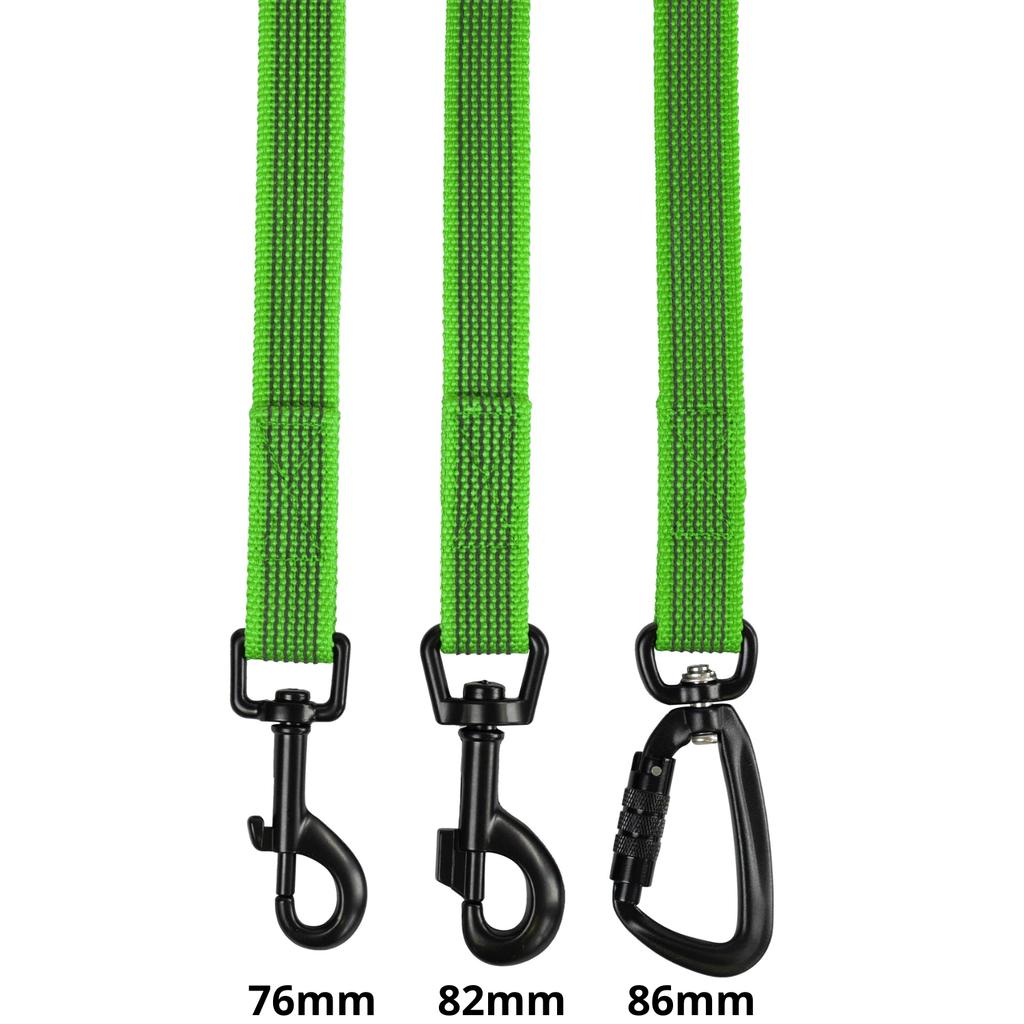Regulowana smycz antypoślizgowa zielona - 7m, 86mm twistlock - pies 15-80kg