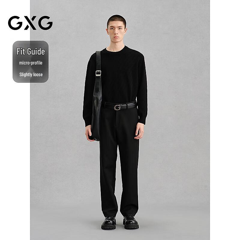 GXG Men's Black Crew Neck Knit Sweater
