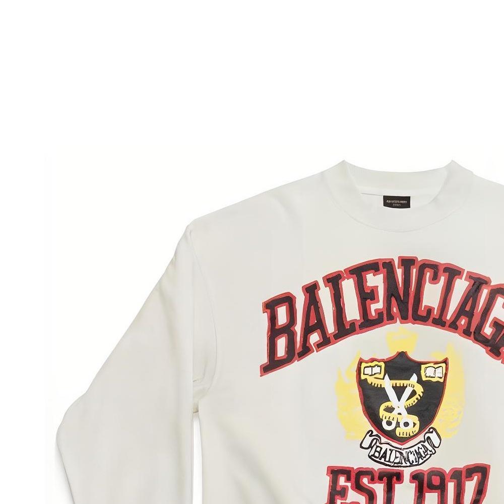 Balenciaga Sweatshirt Loose Fit Women's White 697869TOVK29012