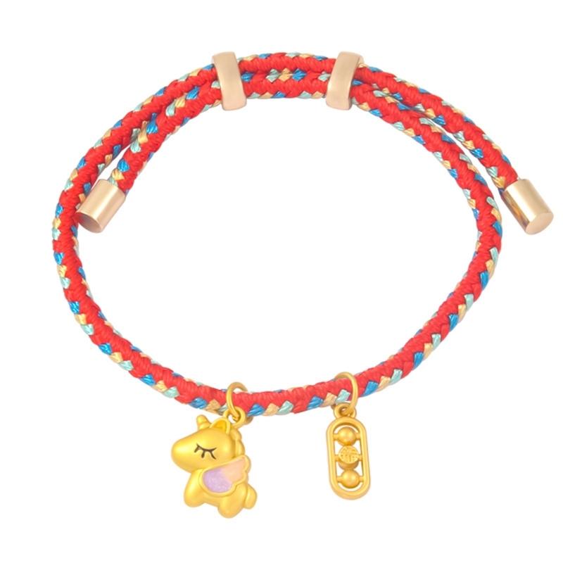 Entzückender Cartoon-Pferdeanhänger an geflochtenem Armband Ideal für den täglichen Gebrauch Layering Vielseitiges stilvolles Accessoire