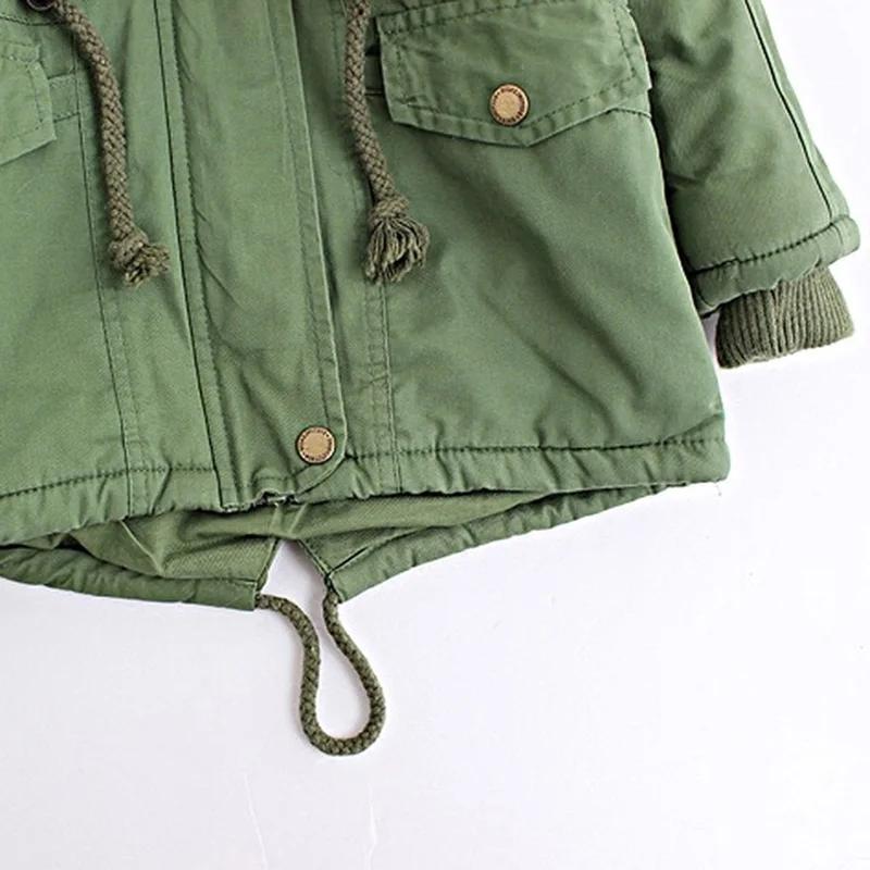 Winter Children Down & Parkas European Style Boys Girls Warm Outerwear Color Green Blue Hooded Coats for Girls