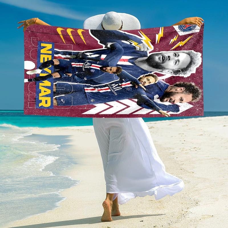 1pc Neymar Jr Trophy Celebration Microfiber Quick Dry Beach Towel Absorbent Soft Oversized Sand Free Towel for Travel Pool Gym Swimming Yoga 20a126
