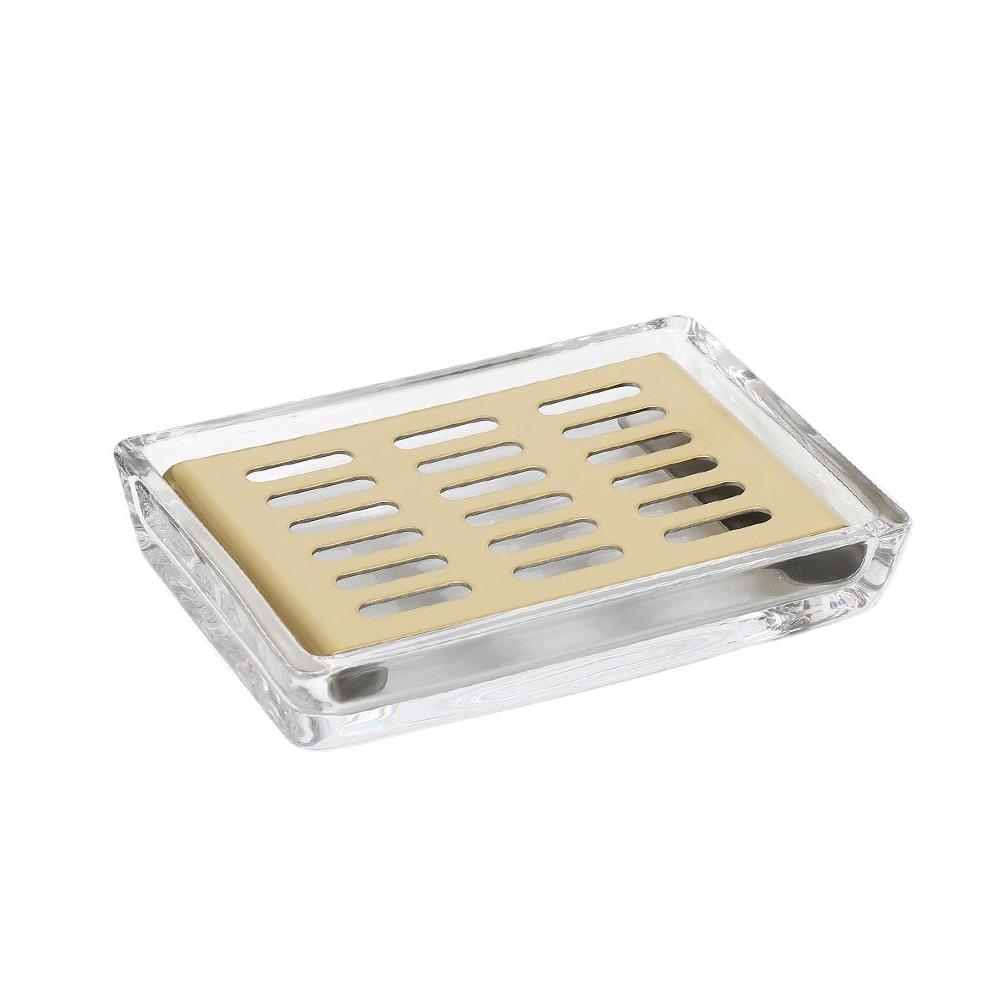 Dual Layer Glass Soap Dish Draining Rack Soap Organizer Rustproof Transparent Soap Box Shower