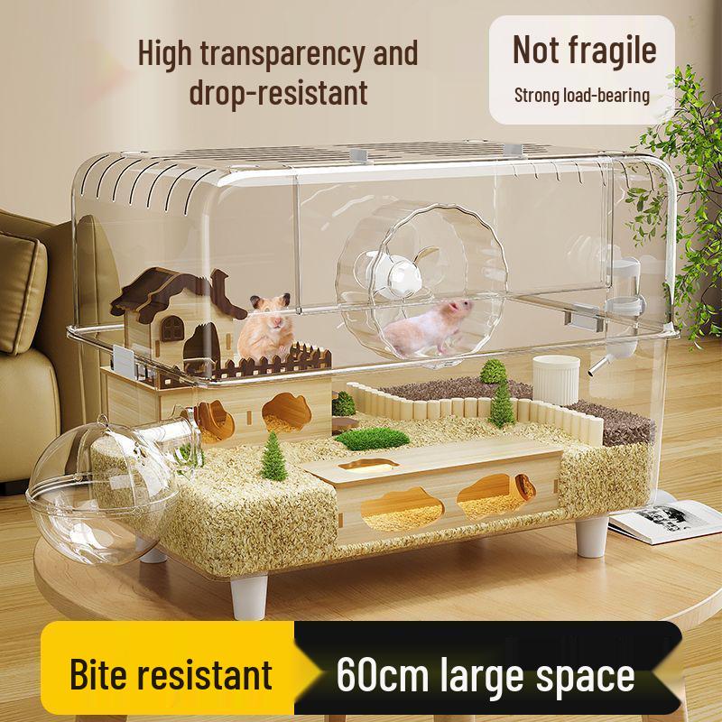 Luxury Extra-Large Golden Hamster Cage: Spacious, Easy-Clean, Anti-Bite Design