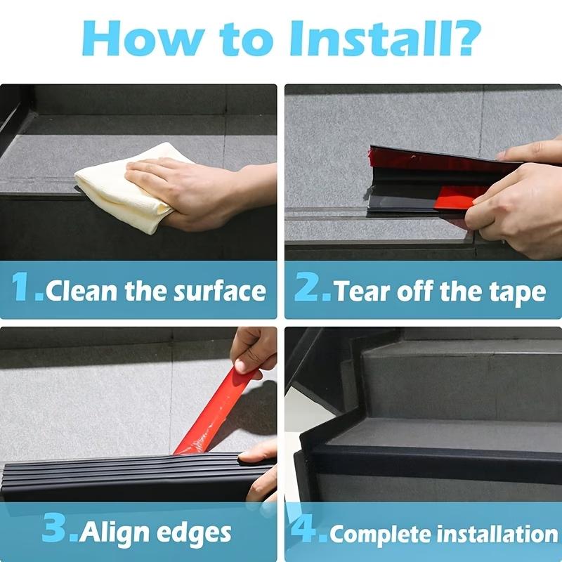 1PC 3/2/1m Anti-skid Strip School Stair Steps L-type Paste Pvc Floor Outdoor Ground Self-adhesive Edge Protection Home Door W