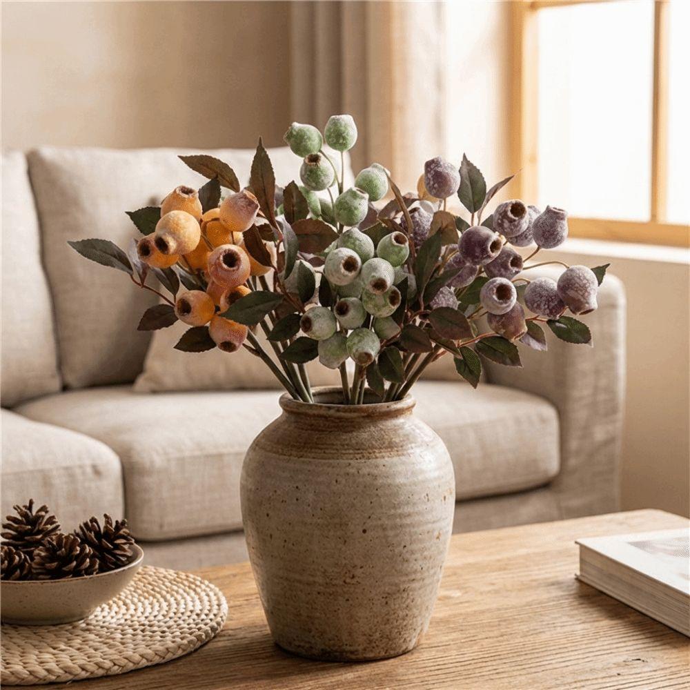 Plastic Foliage Realistic Fake Fruit Handmade Red-flowering Gum Branch Halloween