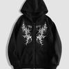 Heren Gothic Donker Patroon Rits Hoodie Herfst/Winter Zware Casual Jas Retro Street Top