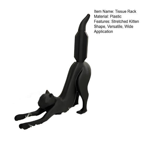 Tissue Rack Holder Stretched Kitten Shape Toilet Paper Roll Stand Easy Installation Bathroom Kitchen Napkin Organizer