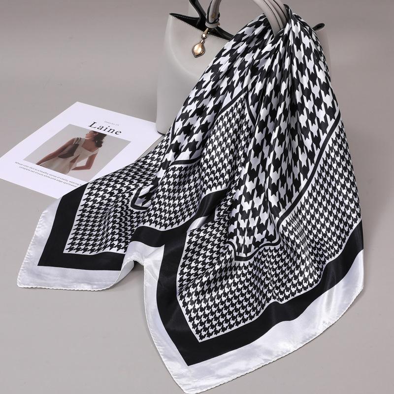 90 Square Scarves, Silk Scarves, Women's New Spring and Summer High-end Sense Versatile, Thin Scarves, Shawls Outside