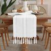 1Pc Linen Tassel Table Runner Rustic Farmhouse Style Tablecloth For Baby Shower Birthday Party Decoration Wedding Table Supplies